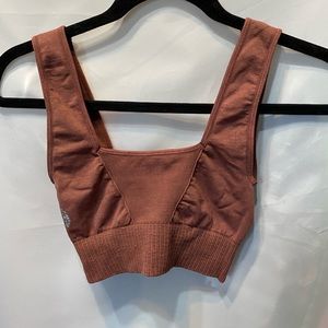 NWOT Free People Brick/Maroon Good Karma Square Neck Bra Size  XS-S